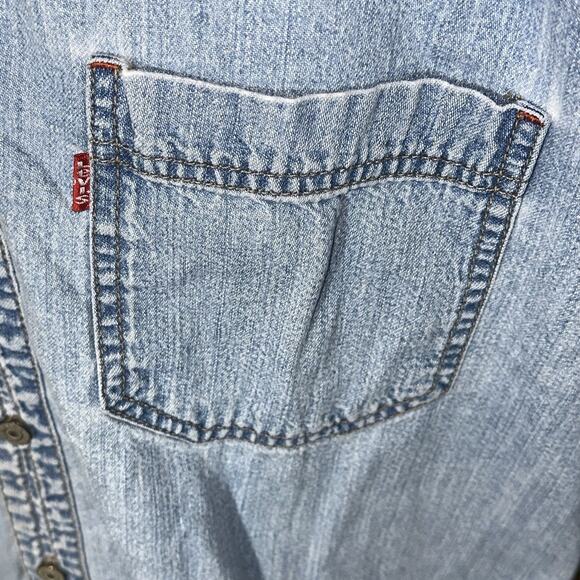 LEVIS RED TAB Men's Blue Demin Long Sleeve Shirt L 0619 - Picture 2 of 7